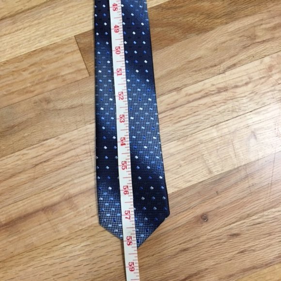 Hand Made, 100% Thai silk, Navy Blue with Pocka dot design, Men’s Tie - Picture 5 of 11
